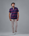 Classic Striped Polo Shirt -NAVY - Dockland