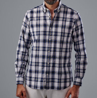 Checkered Shirt - NAVY*WHITE- Dockland