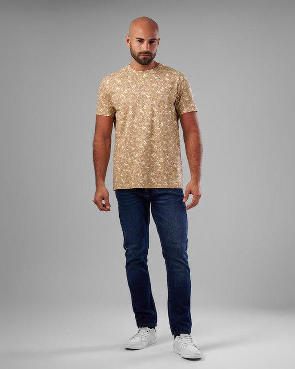 SHORT SLEEVE T-SHIRT WITH AN ALL-OVER PRINT - OFF WHITE - Dockland