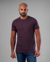 RUBBER-PRINTED ROUND NECK T-SHIRT - BURGUNDY - Dockland