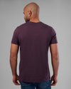 RUBBER-PRINTED ROUND NECK T-SHIRT - BURGUNDY - Dockland