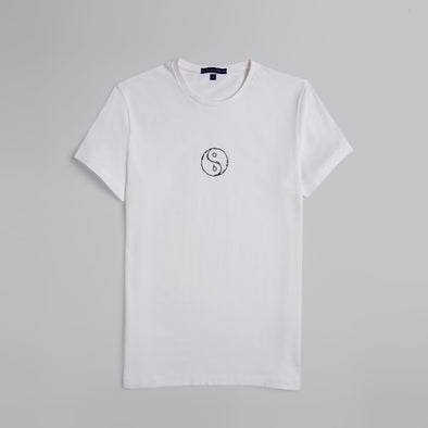 Short-Sleeved Patterned T-Shirt - OFF WHITE