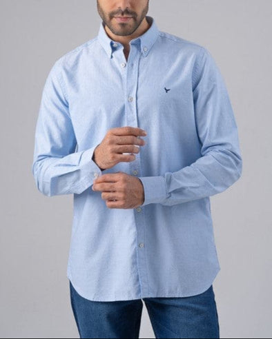 LONG SLEEVE PLAIN OXFORD SHIRT - SKY BLUE - Dockland