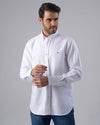 LONG SLEEVE PLAIN OXFORD SHIRT - WHITE - Dockland