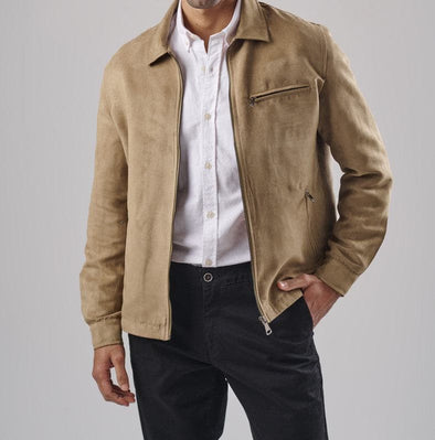 SUEDE JACKET - BEIGE - DOCKLAND