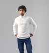 HIGH-NECK SWEATER WITH ZIPPER - OFF WHITE- DOCKLAND