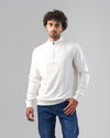 HIGH-NECK SWEATER WITH ZIPPER - OFF WHITE- DOCKLAND