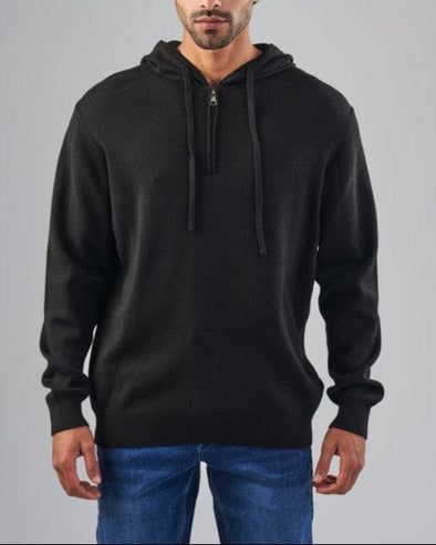 KNIT HOODIE   - BLACK-DOCKLAND