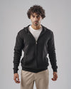 KNIT Zip-Up Hoodie - BLACK -DOCKLAND