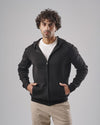 KNIT Zip-Up Hoodie - BLACK -DOCKLAND