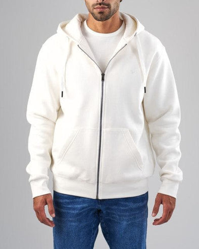 SLIM-FIT ZIP-THROUGH HOODIE-OFF WHITE-DOCKLAND