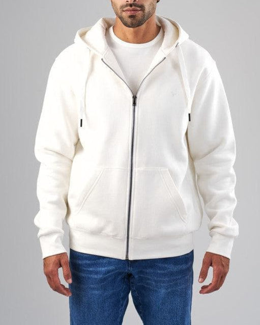 SLIM-FIT ZIP-THROUGH HOODIE-OFF WHITE-DOCKLAND