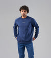 Printed Round Neck Sweatshirt    -  NAVY-DOCKLAND