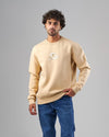 Printed Round Neck Sweatshirt    -  BEIGE-DOCKLAND