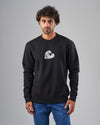 Printed Round Neck Sweatshirt    -  BLACK-DOCKLAND