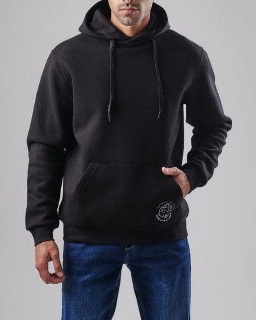 Contrast Print Hoodie  - BLACK- DOCKLAND