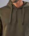 Half-Zip Hoodie   - OLIVE-DOCKLAND