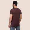 Printed Round-neck T-shirt - BURGUNDY - Dockland