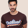 Printed Round-neck T-shirt - BURGUNDY - Dockland