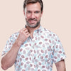 Short Sleeve Patterned Shirt - WINE - Dockland