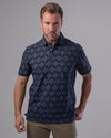 CLASSIC FIT PATTERNED POLO SHIRT - NAVY - Dockland