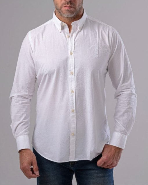 LONG SLEEVE PLAIN SHIRT - WHITE - Dockland