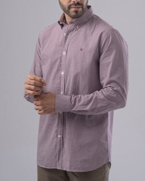 LONG SLEEVE CHECKERED SHIRT - SKY BLUE - Dockland