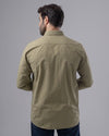 LONG SLEEVE CHECKERED SHIRT - LIGHT OLIVE - Dockland