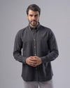 SLIM-FIT COTTON SHIRT  - GREY- Dockland