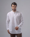 MANDARIN COLLAR SHIRT  - WHITE - Dockland