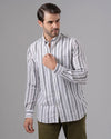 LONG SLEEVE STRIPED SHIRT - GREY - Dockland