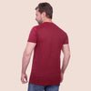 ROUND NECK TEXTURED T-SHIRT - WINE - Dockland