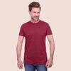 ROUND NECK TEXTURED T-SHIRT - WINE - Dockland