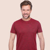 ROUND NECK TEXTURED T-SHIRT - WINE - Dockland