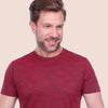 ROUND NECK TEXTURED T-SHIRT - WINE - Dockland